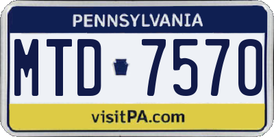PA license plate MTD7570