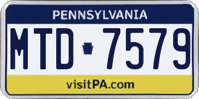 PA license plate MTD7579