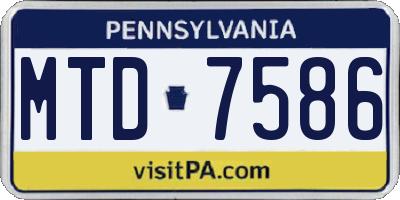 PA license plate MTD7586