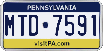 PA license plate MTD7591