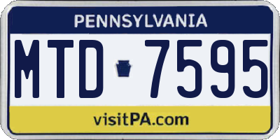 PA license plate MTD7595