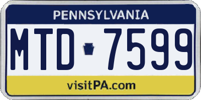 PA license plate MTD7599