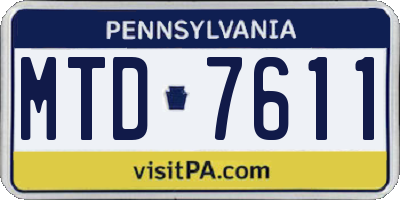 PA license plate MTD7611