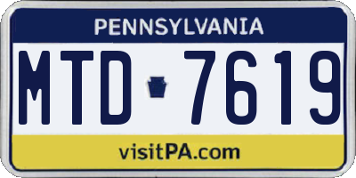 PA license plate MTD7619