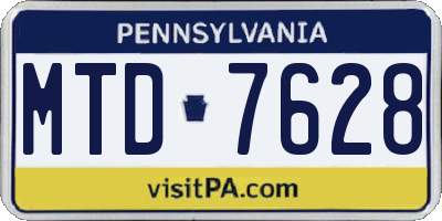 PA license plate MTD7628