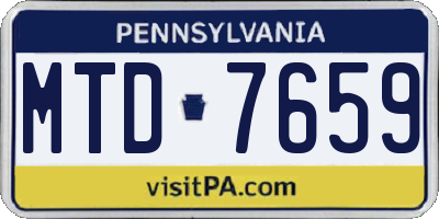 PA license plate MTD7659