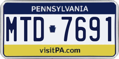 PA license plate MTD7691