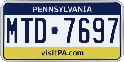 PA license plate MTD7697