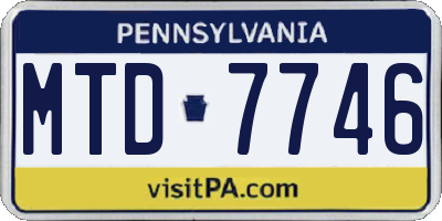 PA license plate MTD7746