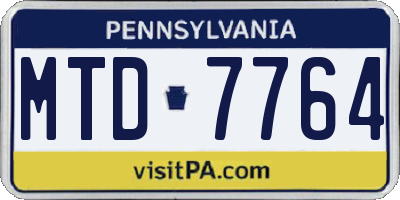 PA license plate MTD7764