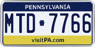 PA license plate MTD7766
