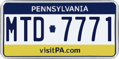 PA license plate MTD7771