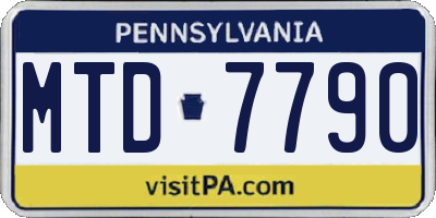 PA license plate MTD7790