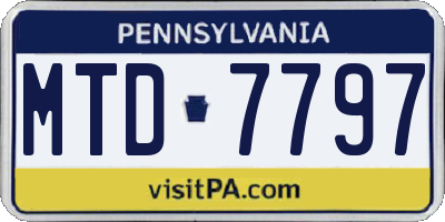 PA license plate MTD7797