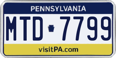 PA license plate MTD7799