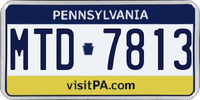 PA license plate MTD7813
