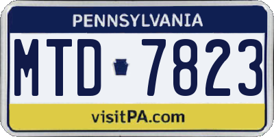 PA license plate MTD7823