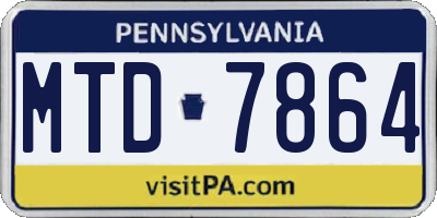 PA license plate MTD7864