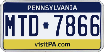 PA license plate MTD7866