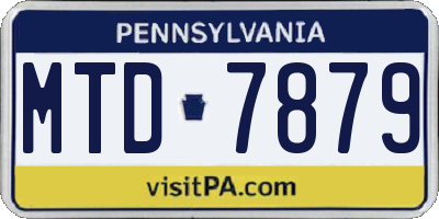 PA license plate MTD7879