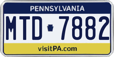 PA license plate MTD7882