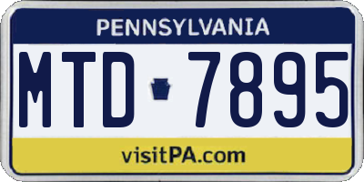 PA license plate MTD7895