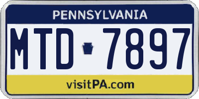 PA license plate MTD7897