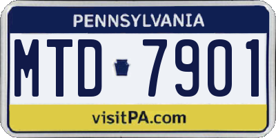 PA license plate MTD7901