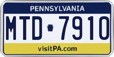 PA license plate MTD7910