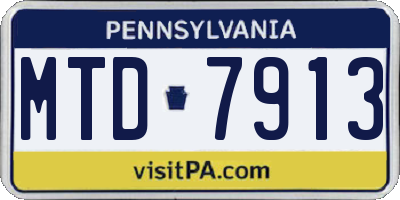 PA license plate MTD7913