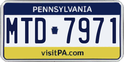 PA license plate MTD7971