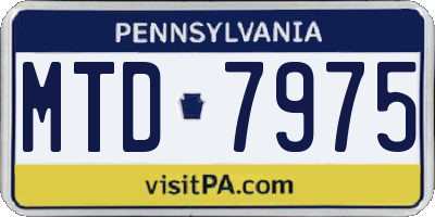 PA license plate MTD7975