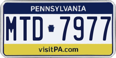PA license plate MTD7977