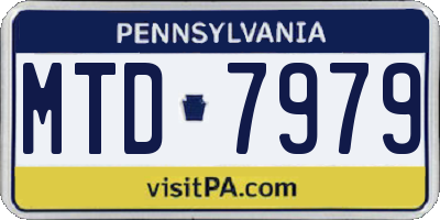 PA license plate MTD7979