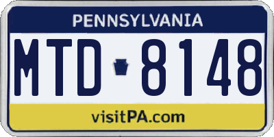 PA license plate MTD8148