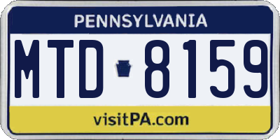 PA license plate MTD8159