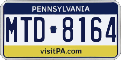 PA license plate MTD8164