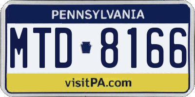 PA license plate MTD8166