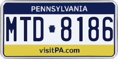 PA license plate MTD8186