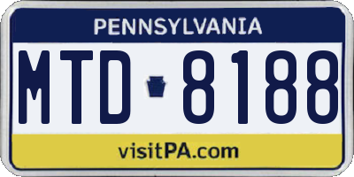 PA license plate MTD8188