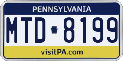 PA license plate MTD8199