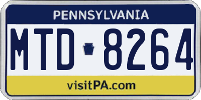 PA license plate MTD8264