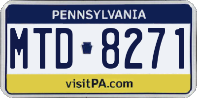 PA license plate MTD8271