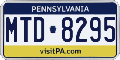PA license plate MTD8295
