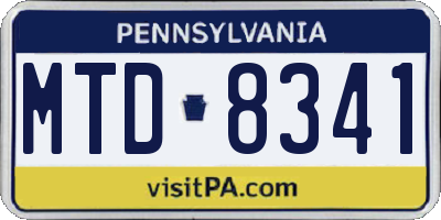 PA license plate MTD8341