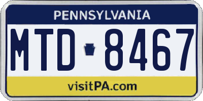 PA license plate MTD8467