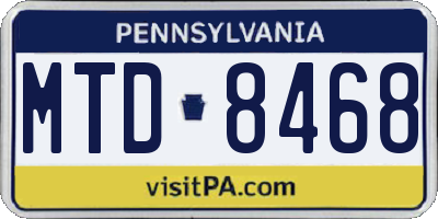 PA license plate MTD8468
