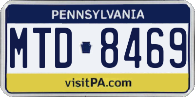 PA license plate MTD8469