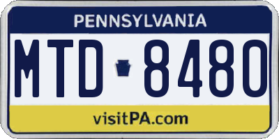 PA license plate MTD8480
