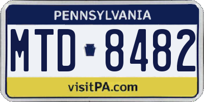 PA license plate MTD8482